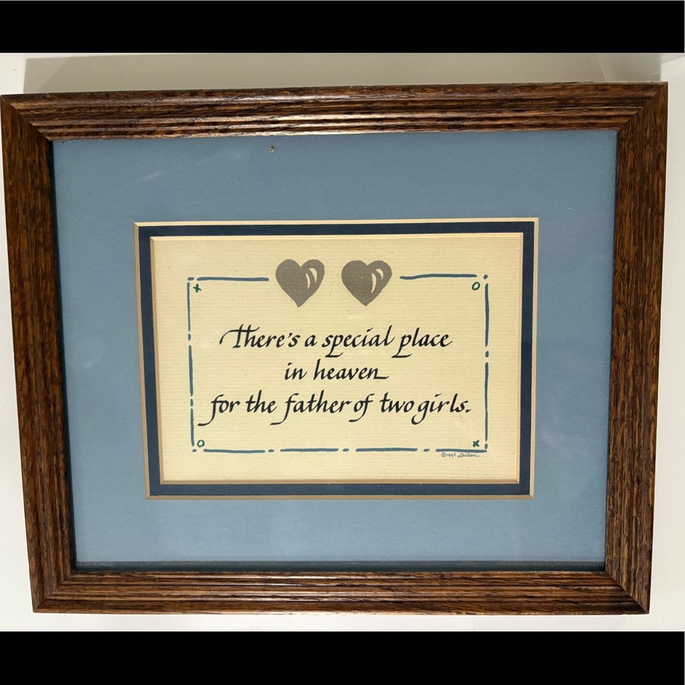 Set of 2 8x10 wood framed sentiments